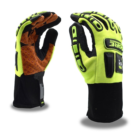 Cordova Impact, OGRE, Synthetic Leather Gloves, Hi-Vis Lime, L, PR 7700L